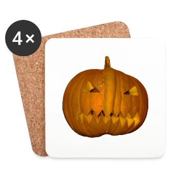Halloween Kürbis - Untersetzer (4er-Set) - Weiß - Vorne