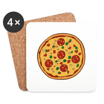 Pizza Pizza Baker Pizza Food Idée cadeau - Dessous de verre (lot de 4) - blanc - Devant