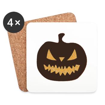 Pumpkin design Halloween - Coasters (set of 4) - white - Front