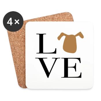 I love dogs - Coasters (set of 4) - white - Front