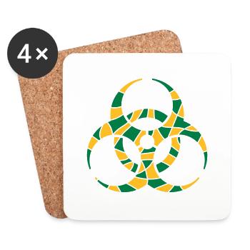 Symbol Biohazard Cracks Design - Coasters (set of 4) - white - Front