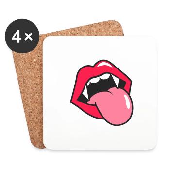 Vampire,Mouth,Teeth,Halloween,Retro,Vintage - Coasters (set of 4) - white - Front