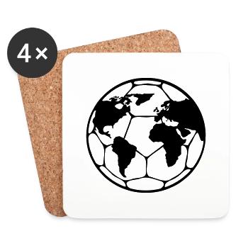Football globe, football - Coasters (set of 4) - white - Front