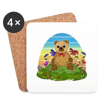 teddy bear - Coasters (set of 4) - white - Front