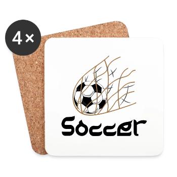 But de football Cher fan de la Coupe du Monde - Dessous de verre (lot de 4) - blanc - Devant