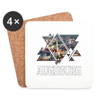 Augsburg Deutschland Stadt Skyline Heimat Liebe - Untersetzer (4er-Set) - Weiß - Vorne