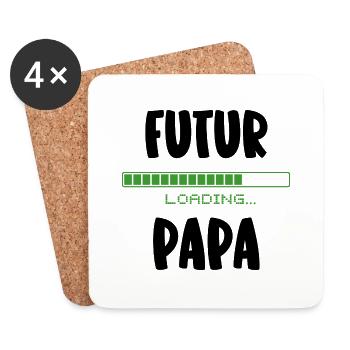 futur papa - Dessous de verre (lot de 4) - blanc - Devant