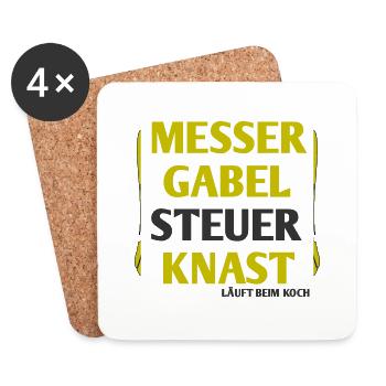 Koch - Küche - Untersetzer (4er-Set) - Weiß - Vorne