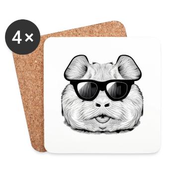 Guinea pig cool sunglasses funny design 18 - Coasters (set of 4) - white - Front