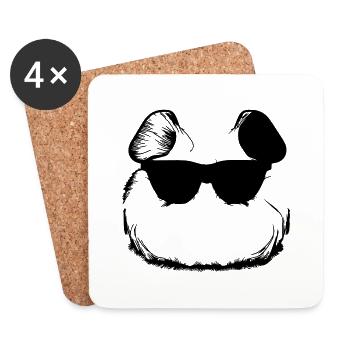 Guinea pig cool sunglasses funny vector 16 - Coasters (set of 4) - white - Front