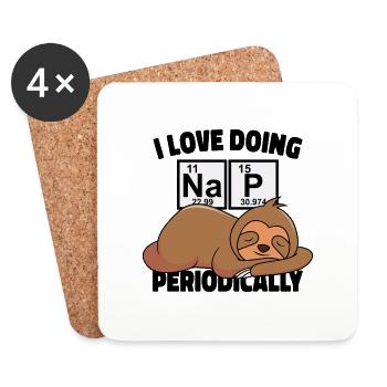 I Love Doing Nap Periodically - Coasters (set of 4) - white - Front