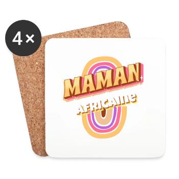 Maman Africaine - Dessous de verre (lot de 4) - blanc - Devant