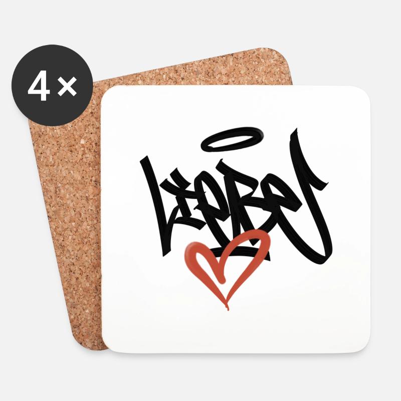 liebe graffiit - Coasters (set of 4) - white