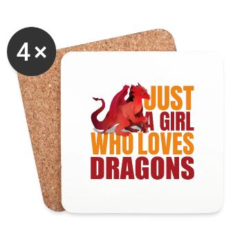 JUSTE UNE FILLE QUI AIME LES DRAGONS - Dessous de verre (lot de 4) - blanc - Devant