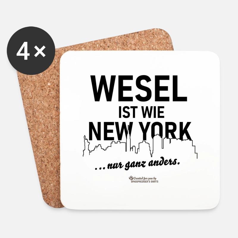 Wesel ist wie New York - Untersetzer (4er-Set) - Weiß