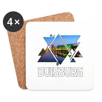 Duisburg Deutschland Stadt Skyline Heimat Liebe - Untersetzer (4er-Set) - Weiß - Vorne