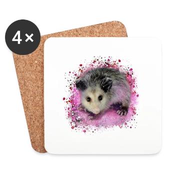 Opossum,mouse,rodent,graffiti - Coasters (set of 4) - white - Front