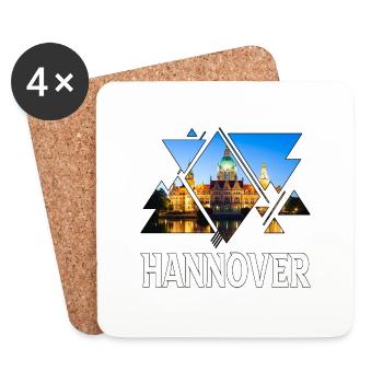 Hannover Deutschland Stadt Skyline Heimat Liebe - Untersetzer (4er-Set) - Weiß - Vorne