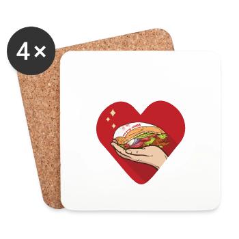 Support your local Döner Kebab Dealer - Untersetzer (4er-Set) - Weiß - Vorne
