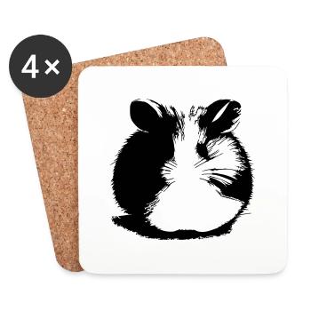 Hamster Cute Animal Rodent Animals Pet Vector 12 - Coasters (set of 4) - white - Front