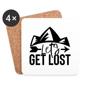 perdons, montagnes, randonnée, trekking, randonnée - Dessous de verre (lot de 4) - blanc - Devant