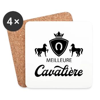 Meilleure cavalière. Idée cadeau. Equitation - Dessous de verre (lot de 4) - blanc - Devant