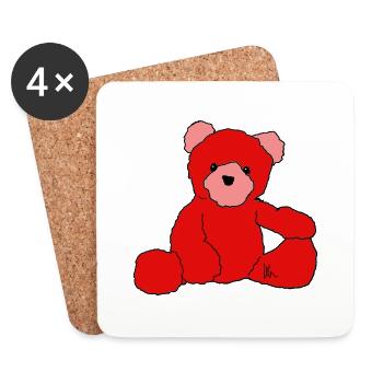Teddy - Dessous de verre (lot de 4) - blanc - Devant
