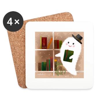 Mind and Books - Coasters (set of 4) - white - Front