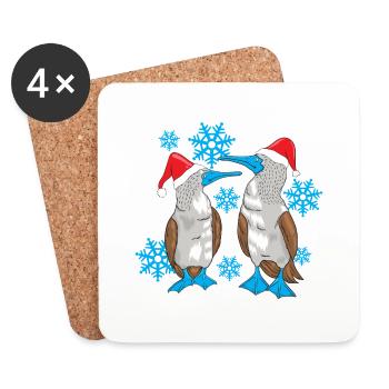 Blue-footed Christmas - Coasters (set of 4) - white - Front
