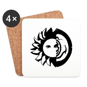 Sun Moon Mosaic Astrology Symbol Vector 08 - Coasters (set of 4) - white - Front