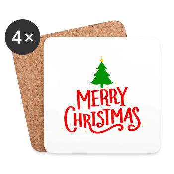 merry Christmas 22 - Untersetzer (4er-Set) - Weiß - Vorne