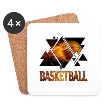 Basketball Feuer Basketballer Sport Spieler - Untersetzer (4er-Set) - Weiß - Vorne