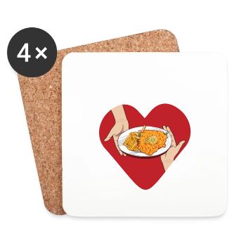 Support your local Schnitzel Dealer - Untersetzer (4er-Set) - Weiß - Vorne