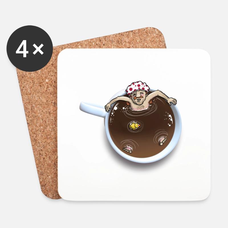 Coffee Bath - Coasters (set of 4) - white