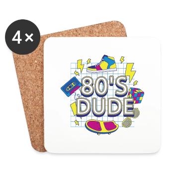 80èr DUDE - Untersetzer (4er-Set) - Weiß - Vorne