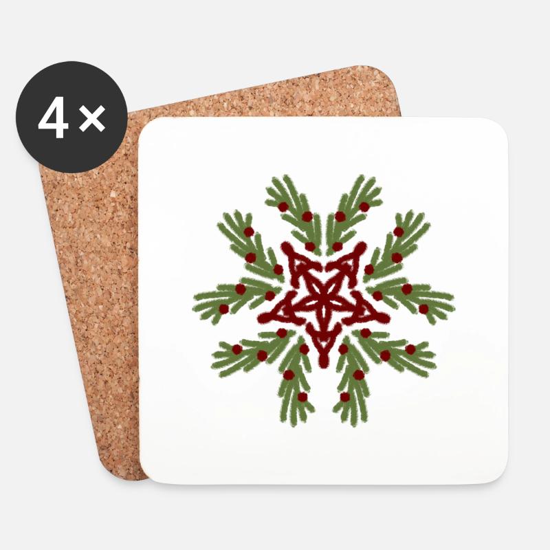Ugly Christmas Sweater - Untersetzer (4er-Set) - Weiß