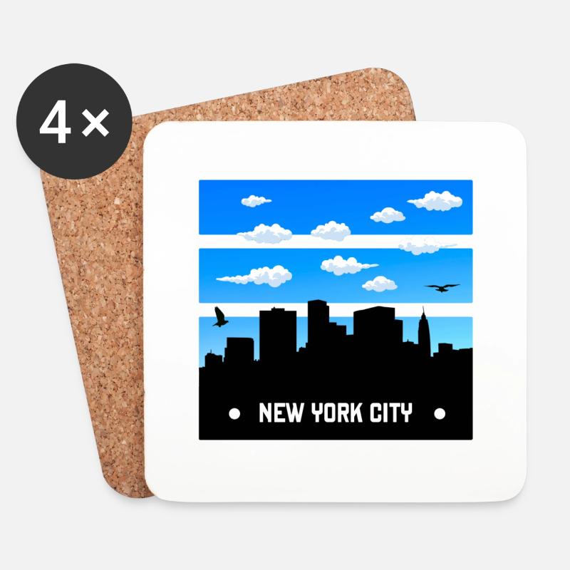 New York City - Untersetzer (4er-Set) - Weiß