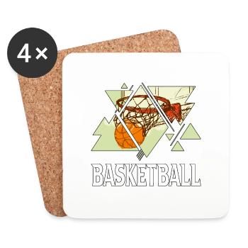 Basketball Basketballer Korb Sport Vintage Retro - Untersetzer (4er-Set) - Weiß - Vorne