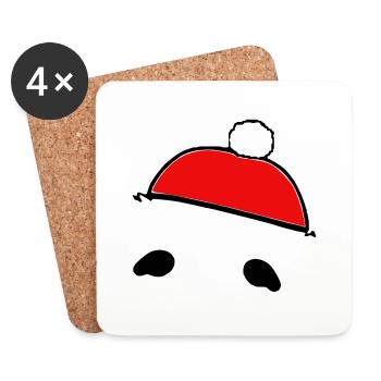 Sloth Christmas Cute Sloth Vector 4 - Coasters (set of 4) - white - Front