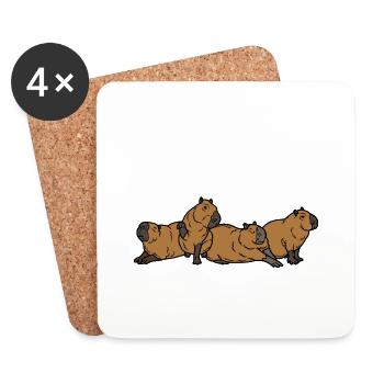 Ich mag einfach Capybaras ok - Untersetzer (4er-Set) - Weiß - Vorne