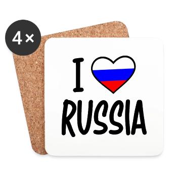 i love russia - Untersetzer (4er-Set) - Weiß - Vorne