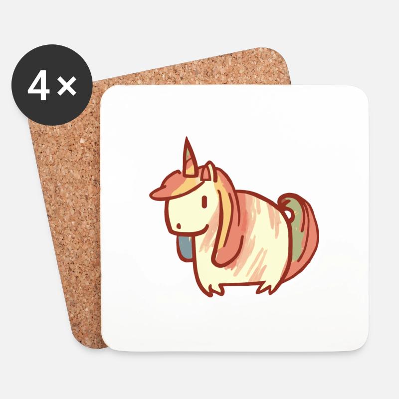 Einhorn Süß - Untersetzer (4er-Set) - Weiß