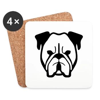 Bulldog Puppy Dog Pooch Vector 1 - Dessous de verre (lot de 4) - blanc - Devant