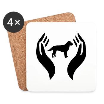Hund Chien - Dessous de verre (lot de 4) - blanc - Devant