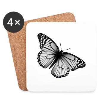 Butterfly Nature Insect Butterflies 4 - Coasters (set of 4) - white - Front