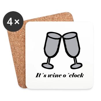 Weinzeit Wein Weißwein Genuß Geschenk Geschenkidee - Untersetzer (4er-Set) - Weiß - Vorne