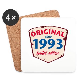 1993 Blechschild - limeted edition - Vintage - Coasters (set of 4) - white - Front