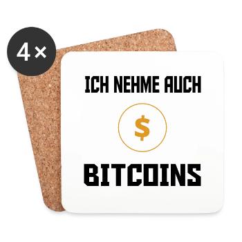 Bitcoin Trading Crypto Stocks - Coasters (set of 4) - white - Front
