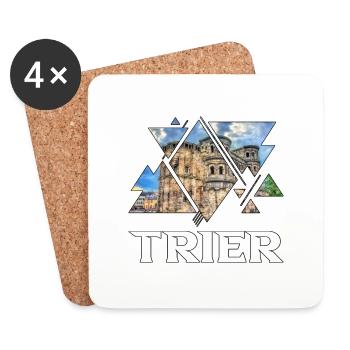 Trier Germany City Skyline Porta Nigra - Coasters (set of 4) - white - Front