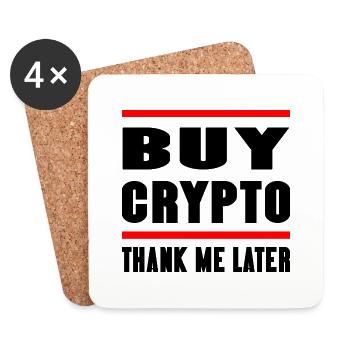 Bitcoin Trading Crypto Stocks - Dessous de verre (lot de 4) - blanc - Devant
